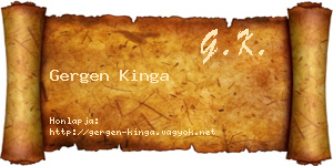 Gergen Kinga névjegykártya